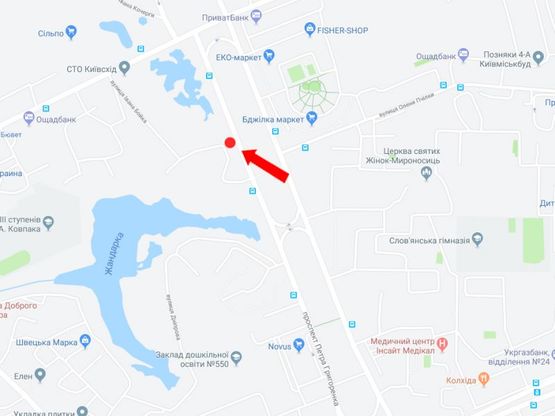 Схема рекламной плоскости по адресу Григоренка пр., 2, напротив, в сторону ул. Здолбуновская, Дарницкого шоссе Схема рекламной плоскости по адресу Григоренка пр., 2, напротив, в сторону ул. Здолбуновская, Дарницкого шоссе