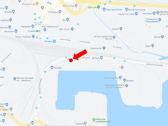 Схема рекламной плоскости по адресу Электриков ул., 12, напротив, в сторону ул. Новоконстантиновской