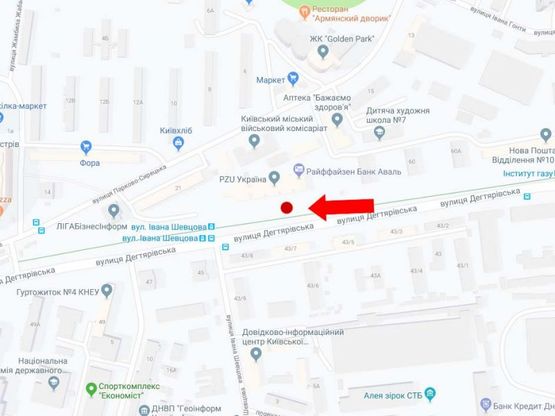 Схема рекламної площини за адресою Дегтяревская ул., 62, в сторону ст.м. "Берестейская"