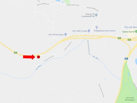 Схема рекламной плоскости по адресу Заболотного ул., в сторону Столичного шоссе