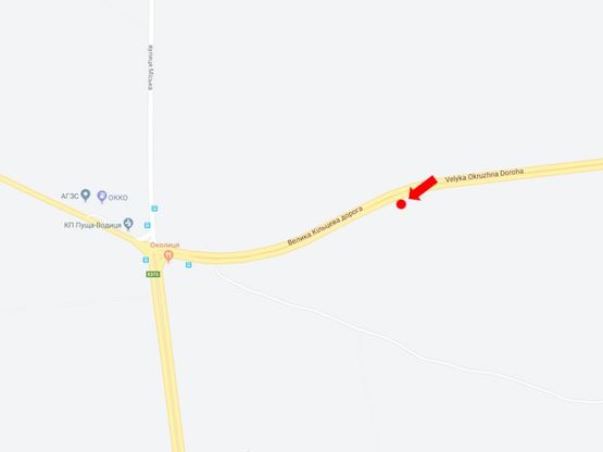 Схема рекламної площини за адресою Большая Кольцевая дорога,700 м. до Пущи Водицы, ул. Городская