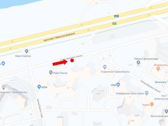 Схема рекламной плоскости по адресу Гришко ул. - ул. Гмыри, возле McDonald's, в сторону ст.м. "Позняки", ТРЦ "Alladin" Схема рекламной плоскости по адресу Гришко ул. - ул. Гмыри, возле McDonald's, в сторону ст.м. "Позняки", ТРЦ "Alladin"