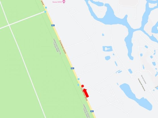 Схема рекламной плоскости по адресу Столичное шоссе ул., возле остановки "Лагерь "Дружба", в сторону Киева