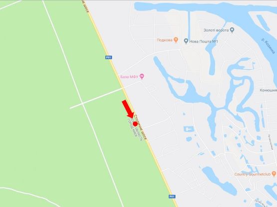 Схема рекламної площини за адресою Столичное шоссе ул., возле остановки "Пансионат "Сокол", в сторону из Киева