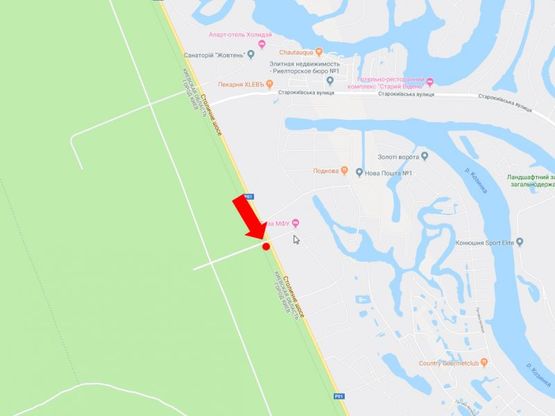 Схема рекламної площини за адресою Столичное шоссе, остановка "пансионат "Сокол", из Киева