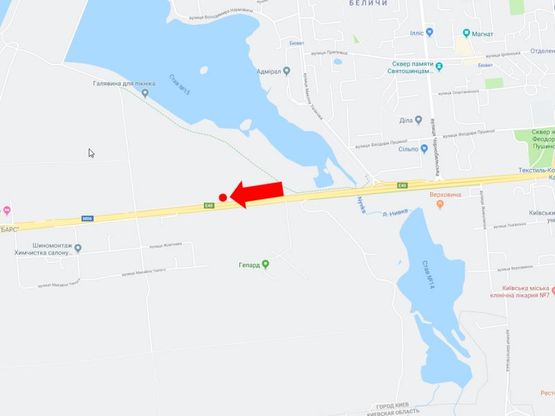 Схема рекламной плоскости по адресу Победы пр., 600 м.  от ул. Ушакова, из центра