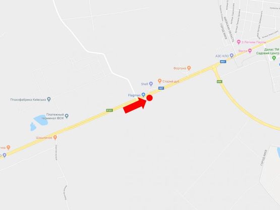 Схема рекламної площини за адресою Броварской пр., возле магазина "Flagman", из центра