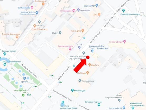 Схема рекламной плоскости по адресу Крещатик ул., 7/11, ст.м. "Майдан Незалежности", напротив Дома Профсоюзов, в сторону Европейская пл. Схема рекламной плоскости по адресу Крещатик ул., 7/11, ст.м. "Майдан Незалежности", напротив Дома Профсоюзов, в сторону Европейская пл.