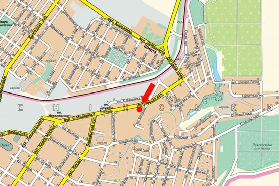 Схема рекламної площини за адресою Полтавская ул., 73, возле супермаркета "АТБ"