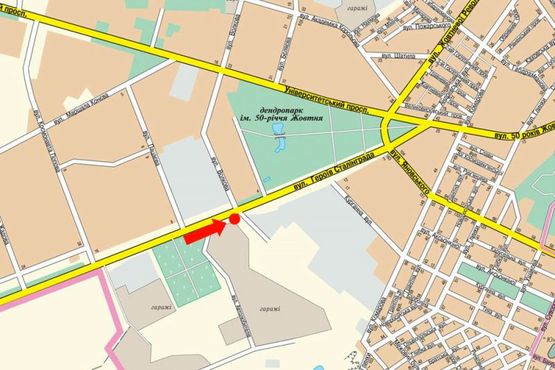 Схема рекламной плоскости по адресу Тамма ул. (бывш. Героев Сталинграда ул.) / Волкова ул., возле супермаркета "Фуршет", рынка, Дома мебели