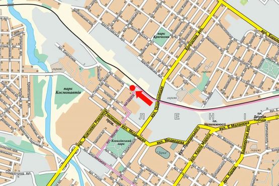 Схема рекламной плоскости по адресу Поповича ул., возле ж/д вокзала Схема рекламной плоскости по адресу Поповича ул., возле ж/д вокзала