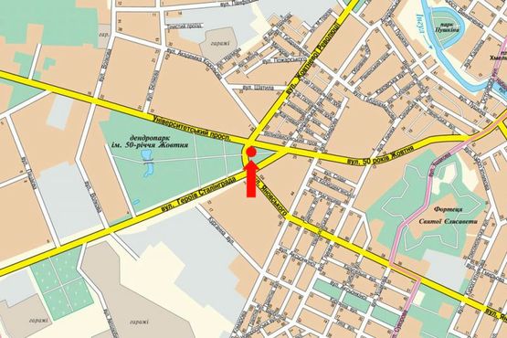 Схема рекламної площини за адресою Яновского ул. / Тельнова ул. (бывш. Правды пр.), "Колхозный" и "Крытый" рынки