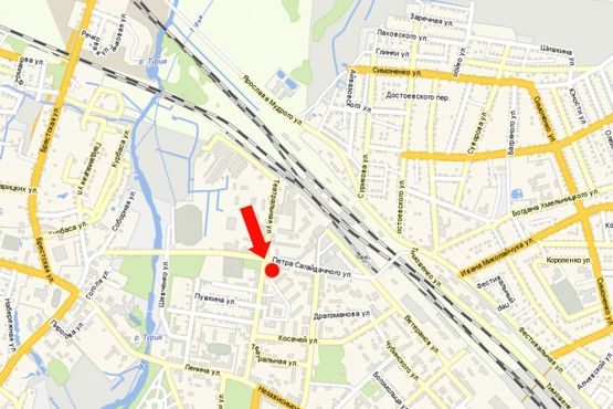 Схема рекламной плоскости по адресу Сагайдачного П. ул. / ул. Театральная, возле салона "ЮMC" Схема рекламной плоскости по адресу Сагайдачного П. ул. / ул. Театральная, возле салона "ЮMC"