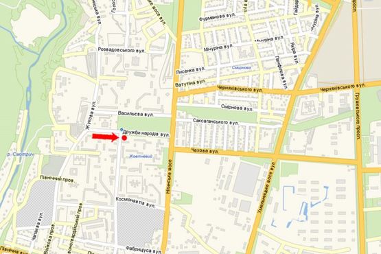 Схема рекламной плоскости по адресу Дружбы Народов ул. / ул. 30-летия Победы, возле рынка Схема рекламной плоскости по адресу Дружбы Народов ул. / ул. 30-летия Победы, возле рынка