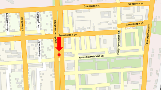 Схема рекламной плоскости по адресу Грушевского пр. / ул. Красноармейская, из центра Схема рекламной плоскости по адресу Грушевского пр. / ул. Красноармейская, из центра