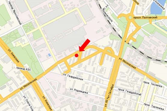 Схема рекламної площини за адресою Московская ул., 25-27