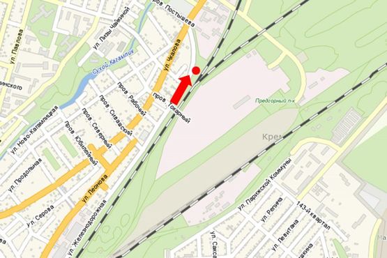 Схема рекламной плоскости по адресу Железнодорожная ул., район автомойки, правый