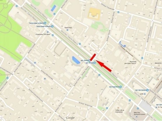 Схема рекламной плоскости по адресу пр-т. Д. Яворницького - вул. Воскресенська, роллер 4х3 Схема рекламной плоскости по адресу пр-т. Д. Яворницького - вул. Воскресенська, роллер 4х3