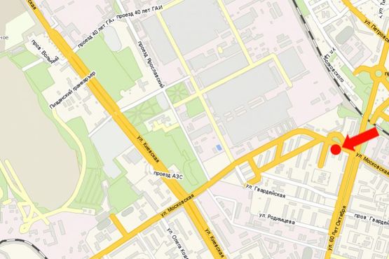 Схема рекламної площини за адресою Московская ул., 5