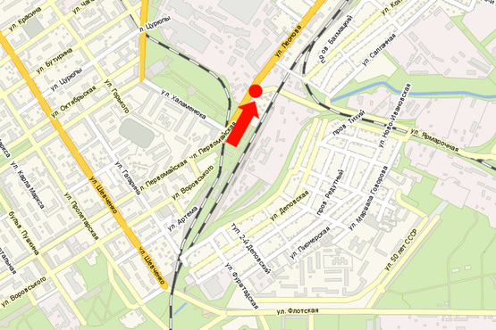 Схема рекламной плоскости по адресу Леонова ул. / ул. Ярмарочная