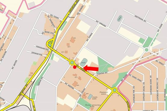 Схема рекламной плоскости по адресу Конякина ул. / Гордиюк ул., возле остановки