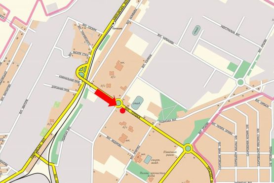 Схема рекламної площини за адресою Конякина ул. / Гордиюк ул., возле остановки