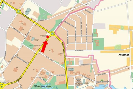 Схема рекламної площини за адресою Соборности пр., 4, возле Северного рынка