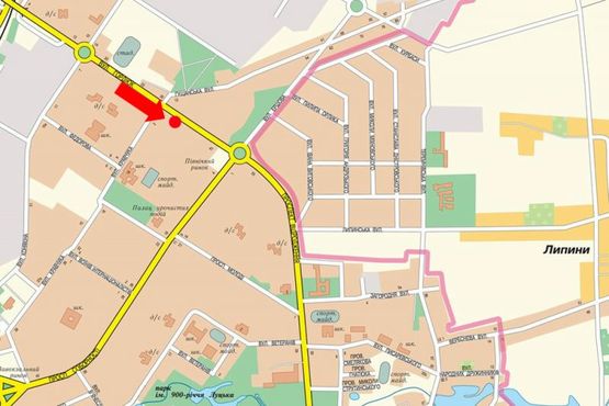 Схема рекламной плоскости по адресу Гордиюк ул., 39, напротив АЗС "Окко", в сторону Северного рынка Схема рекламной плоскости по адресу Гордиюк ул., 39, напротив АЗС "Окко", в сторону Северного рынка