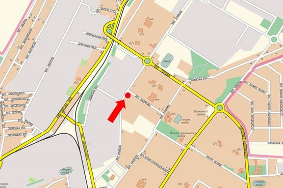 Схема рекламной плоскости по адресу Конякина ул., 33 / Федорова ул., возле супермаркета "АТБ"