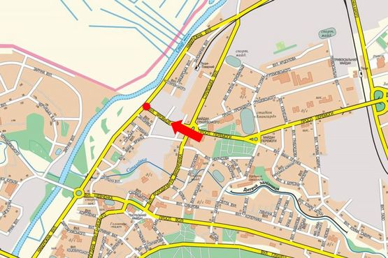 Схема рекламной плоскости по адресу Набережная ул. / Яровица ул., кольцо, со стороны Грушевского пл.