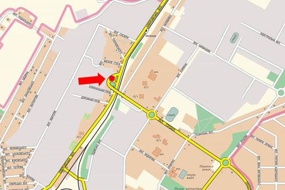 Схема рекламной плоскости по адресу Киверцовская ул., кольцо, съезд с моста