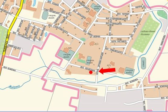 Схема рекламной плоскости по адресу Бенделиани ул., 1, возле супермаркета "Салют", в сторону Станиславского ул.