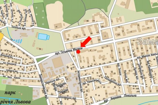 Схема рекламной плоскости по адресу Мазепы ул., 4