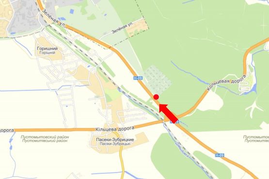 Схема рекламной плоскости по адресу Зеленая ул., въезд в город