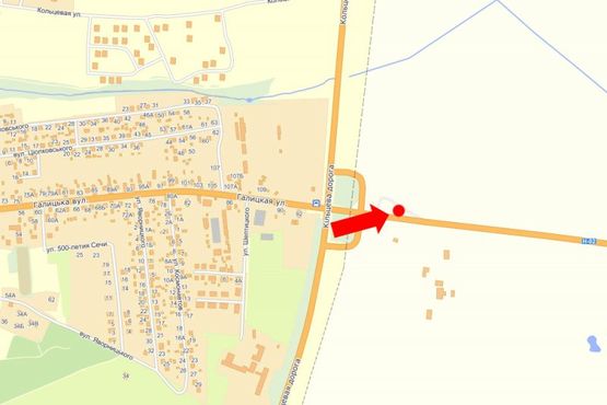 Схема рекламної площини за адресою Трасса Львов-Тернополь, с. Винники, выезд из города