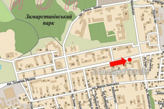 Схема рекламной плоскости по адресу Мазепы ул., 26 / Миколайчука ул., ресторан "Магнат"