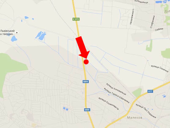 Схема рекламної площини за адресою Трасса Львов-Рава-Русская, 7150, в сторону Львова Схема рекламної площини за адресою Трасса Львов-Рава-Русская, 7150, в сторону Львова