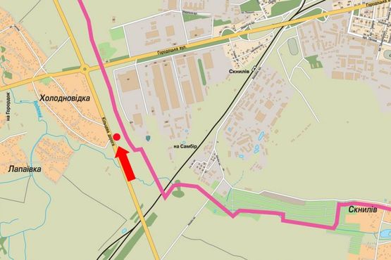 Схема рекламної площини за адресою Окружная дорога, в сторону Городоцкой ул., Региональная таможня