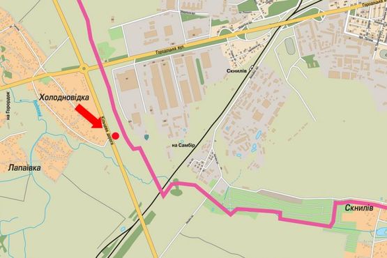 Схема рекламної площини за адресою Окружная дорога, в сторону с. Скнилов Схема рекламної площини за адресою Окружная дорога, в сторону с. Скнилов