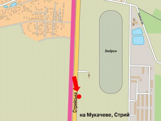 Схема рекламной плоскости по адресу Стрыйская ул., 121, возле ТРЦ "King Cross", супермаркетов "Ашан", "Фокстрот", "Эпицентра", ипподрома, из центра