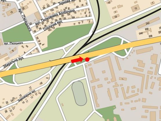 Схема рекламной плоскости по адресу Городоцкая ул., 321 возле офиса "Киевстар", в центр Схема рекламной плоскости по адресу Городоцкая ул., 321 возле офиса "Киевстар", в центр