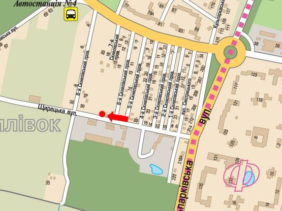 Схема рекламной плоскости по адресу Щирецкая ул., 7, возле супермаркета "Новая линия" Схема рекламной плоскости по адресу Щирецкая ул., 7, возле супермаркета "Новая линия"