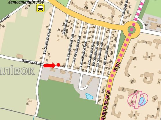 Схема рекламної площини за адресою Щирецкая ул., 7, возле супермаркета "Новая линия" Схема рекламної площини за адресою Щирецкая ул., 7, возле супермаркета "Новая линия"