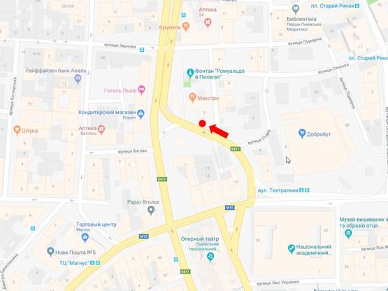 Схема рекламной плоскости по адресу Черновала пр. - Ризни пл., за Оперным театром (остановка "Площадь Ризни"), правая