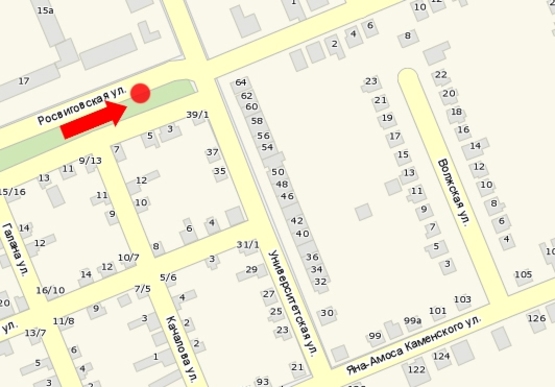 Схема рекламной плоскости по адресу Росвиговская ул. / ул. Университетская, микрорайон "Росвигово", возле рынка Схема рекламной плоскости по адресу Росвиговская ул. / ул. Университетская, микрорайон "Росвигово", возле рынка