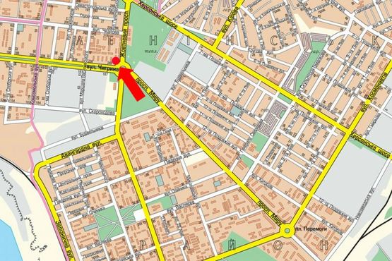 Схема рекламної площини за адресою Богоявленский пр. (бывш. Октябрьский пр.) / Пограничная ул. (бывш. Чигрина ул.), кольцо автовокзала, возле супермаркетов "Велика Кишения", "Технополис", левая