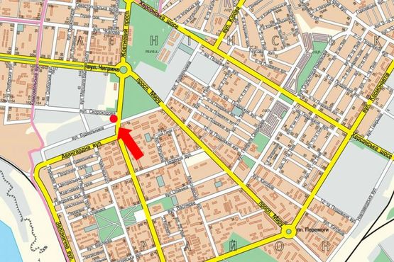 Схема рекламної площини за адресою Богоявленский пр. (бывш. Октябрьский пр.) / Кузнецкая ул. (бывш. Скороходова ул.), в сторону Автолвокзала