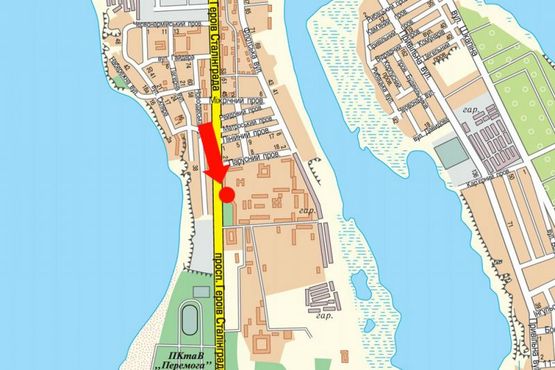 Схема рекламной плоскости по адресу Героев Сталинграда пр., 13, возле ТРЦ "Магеллан", супермаркетов "Таврия В", "Эльдорадо", в центр