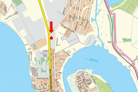 Схема рекламной плоскости по адресу Героев Сталинграда пр., 101, Терновская развилка, возле Новой Почты, супермаркета "АТБ", в центр