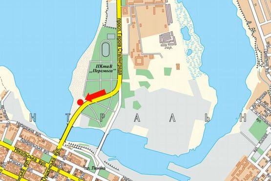 Схема рекламной плоскости по адресу Героев Сталинграда пр., парк Победы, остановка, в центр